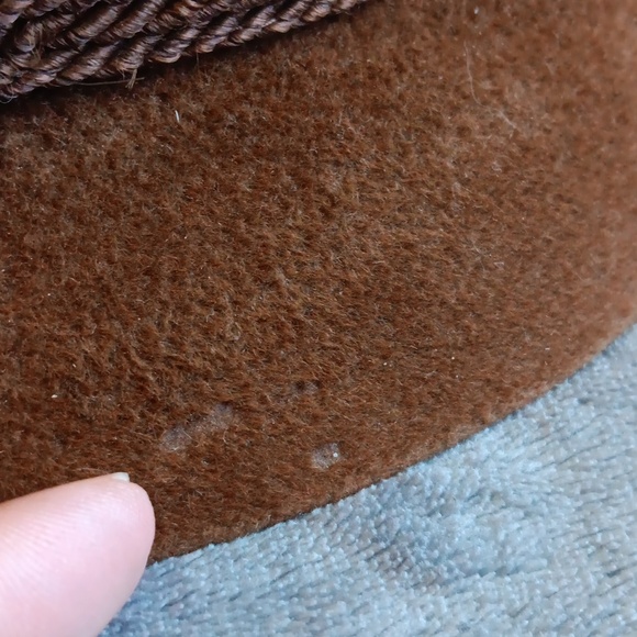 Vintage Velvet Cognac Brown Academia Hat, Small, Steampunk, Goblincore - Picture 6 of 14